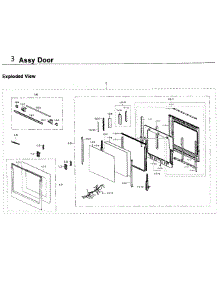 Door parts for Samsung Wall Oven NV51K6650SS/AA / 0000 from AppliancePartsPros.com