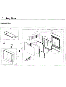Door Asy parts for Samsung Wall Oven NV51K7770DG/AA / 0000 from AppliancePartsPros.com