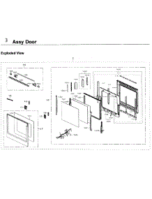 Door parts for Samsung Wall Oven NV51K7770SG/AA / 0000 from AppliancePartsPros.com