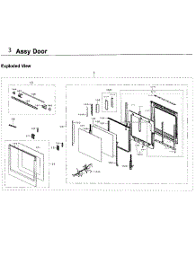 Door parts for Samsung Wall Oven NV51K7770SS/AA / 0000 from AppliancePartsPros.com