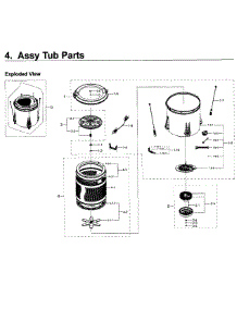 Tub Parts parts for Samsung Washer WA50K8600AV/A2 / 0011 from AppliancePartsPros.com