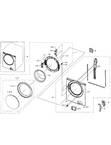 Frame Front & Door parts for Samsung Washer WF350ANP/XAA / 0004 from AppliancePartsPros.com
