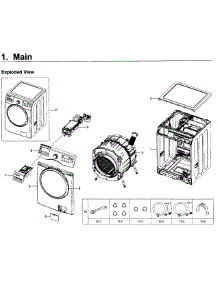 Main Asy parts for Samsung Washer WF350ANP/XAA / 0003 from AppliancePartsPros.com