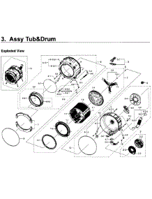 Tub & Drum parts for Samsung Washer WF350ANP/XAA / 0003 from AppliancePartsPros.com