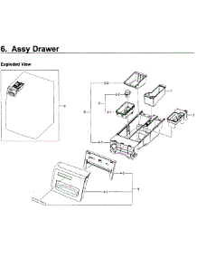 Drawer parts for Samsung Washer WF350ANP/XAA / 0003 from AppliancePartsPros.com