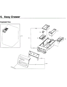 Drawer parts for Samsung Washer WF350ANP/XAA / 0001 from AppliancePartsPros.com
