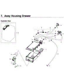 Housing Drawer parts for Samsung Washer WF350ANP/XAA / 0002 from AppliancePartsPros.com