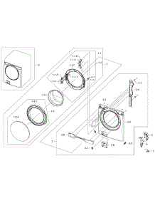 Frame Front & Door parts for Samsung Washer WF395BTPASU/A2 / 0000 from AppliancePartsPros.com