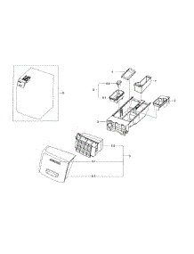 Drawer parts for Samsung Washer WF42H5200AF/A2 / 0000 from AppliancePartsPros.com