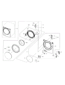 Frame Front & Door parts for Samsung Washer WF42H5600AP/A2 / 0000 from AppliancePartsPros.com