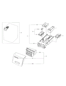 Drawer parts for Samsung Washer WF42H5600AW/A2 / 0000 from AppliancePartsPros.com
