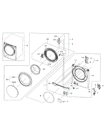 Frame Front & Door parts for Samsung Washer WF433BTGJWR/A2 / 0000 from AppliancePartsPros.com