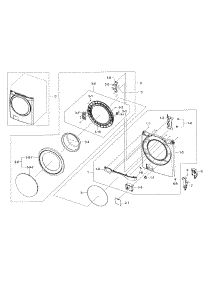 Frame Front & Door parts for Samsung Washer WF435ATGJRA/A2 / 0000 from AppliancePartsPros.com