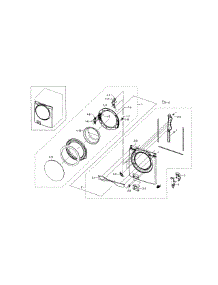 Frame Front & Door parts for Samsung Washer WF448AAE/XAA / 0001 from AppliancePartsPros.com