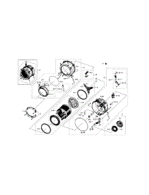 Tub & Drum parts for Samsung Washer WF448AAE/XAA / 0002 from AppliancePartsPros.com