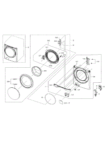 Frame Front & Door parts for Samsung Washer WF457ARGSWR/A2 / 0000 from AppliancePartsPros.com