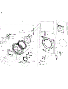 Frame Front & Door parts for Samsung Washer WF45K6500AV/A2 / 0000 from AppliancePartsPros.com