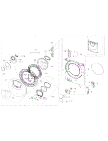 Frame Front & Door parts for Samsung Washer WF45K6500AW/A2 / 0000 from AppliancePartsPros.com
