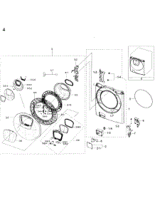 Frame Front & Door parts for Samsung Washer WF50K7500AW/A2 / 0000 from AppliancePartsPros.com