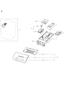 Drawer parts for Samsung Washer WF50K7500AW/A2 / 0000 from AppliancePartsPros.com