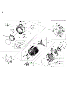 Tub Drum parts for Samsung Washer WW22K6800AW/A2 / 0000 from AppliancePartsPros.com