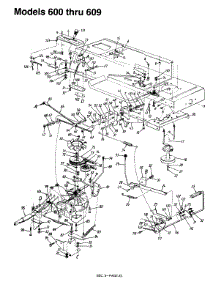 Frame, Lower / Pedal Assembly / Drive / Control Linkage parts for Mtd Lawn Tractor 133I600F000 / 1993 from AppliancePartsPros.com