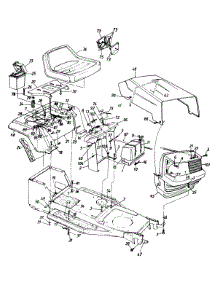 Hood Assembly / Seat / Battery / Fuel Tank parts for Mtd Lawn Tractor 134E470F023 / 1994 from AppliancePartsPros.com