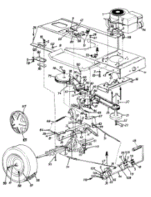 Wheels, Rear / Drive / Frame, Lower / Pedal Assembly parts for Mtd Lawn Tractor 134H660F134 / 1994 from AppliancePartsPros.com