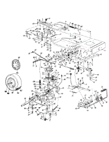 Wheels, Rear / Frame, Lower / Drive / Pedal Assembly parts for Mtd Lawn Tractor 134O690G129 / 1994 from AppliancePartsPros.com