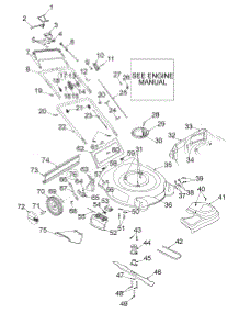 General Assembly (Model 460) parts for Ace Self-Propelled Walk-Behind Mower 12A-469B033 / 1998 from AppliancePartsPros.com