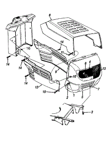 Hood And Grille Assembly parts for Ace Lawn Tractor 13A5453F733 / 1997 from AppliancePartsPros.com