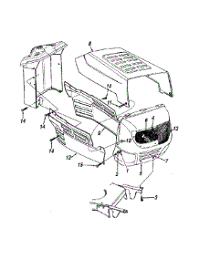 Hood (Style 3) parts for Ace Lawn Tractor 13A5453F733 / 1998 from AppliancePartsPros.com