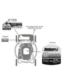Label Map parts for Bolens Push Walk-Behind Mower 11A-414S265 / 2009 from AppliancePartsPros.com