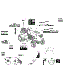 Label Map Bolens parts for Bolens Lawn Tractor 13AC762F065 / 2010 from AppliancePartsPros.com