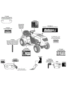 Label Map 13W1762f065 parts for Bolens Lawn Tractor 13W1762F065 / 2011 from AppliancePartsPros.com