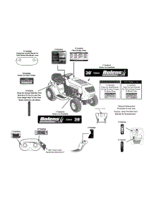 Label Map parts for Bolens Lawn Tractor 13W1762F065 / 2013 from AppliancePartsPros.com