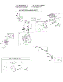 Cams, Crankcase Cover / Sump, Cylinder, Flywheel, Head, Kit / Gasket Sets-Engine, Lubrication, Piston / Rings / Connecting Rod, Valves parts for Briggs & Stratton Engine 021032-0171-E1 from AppliancePartsPros.com