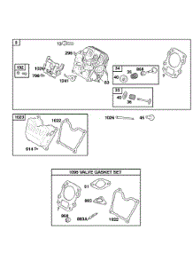 Cylinder Head, Gasket Set - Valve, Valves parts for Briggs & Stratton Engine 050032-0127-E1 from AppliancePartsPros.com