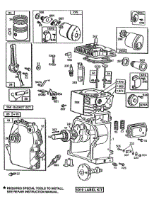 Cylinder,Crankcase,Cyl. Head parts for Briggs & Stratton Engine 080202-1836-99 from AppliancePartsPros.com