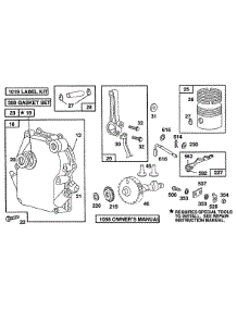Crankcase Cover,Piston,Cam parts for Briggs & Stratton Engine 080212-2357-01 from AppliancePartsPros.com