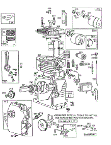 Cylinder,Crankcase,Mufflers parts for Briggs & Stratton Engine 080432-9432-50 from AppliancePartsPros.com