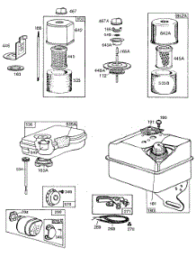 Fuel Tank, Air Cleaners parts for Briggs & Stratton Engine 081231-0223-01 from AppliancePartsPros.com