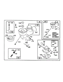 Carburetor Assembly parts for Briggs & Stratton Engine 082331-0152-01 from AppliancePartsPros.com
