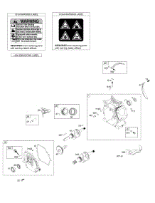 Camshaft, Crankcase Cover, Crankshaft, Cylinder, Operator's Manual, Piston / Rings / Connecting Rod, Warning Label parts for Briggs & Stratton Engine 083132-1138-H1 from AppliancePartsPros.com