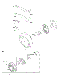 Blower Housing, Flywheel, Rewind Starter parts for Briggs & Stratton Engine 083132-1172-H1 from AppliancePartsPros.com
