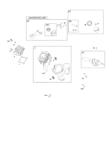 Crankcase Cover / Sump, Crankshaft, Cylinder Head, Piston, Rings, Connecting Rod parts for Briggs & Stratton Engine 084333-0199-E2 from AppliancePartsPros.com
