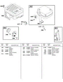 Muffler parts for Briggs & Stratton Engine 085432-0038-01 from AppliancePartsPros.com