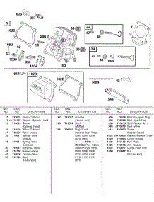 Cylinder Head, Valves parts for Briggs & Stratton Engine 085432-0278-B1 from AppliancePartsPros.com
