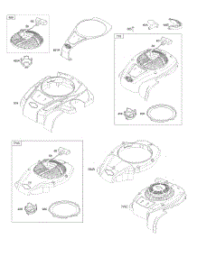 Blower Housing, Rewind Starter parts for Briggs & Stratton Engine 08P502-0015-H1 from AppliancePartsPros.com