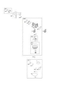 Carburetor parts for Briggs & Stratton Engine 08P502-0076-H1 from AppliancePartsPros.com